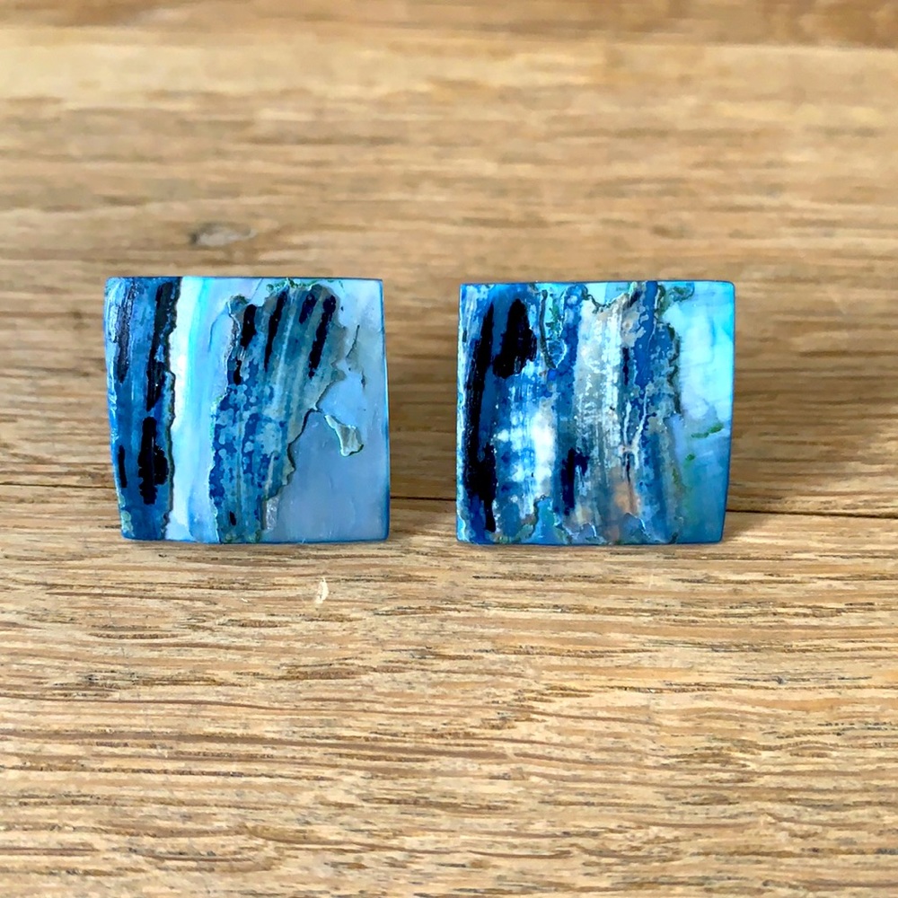 Vintage 1960s blue earrings